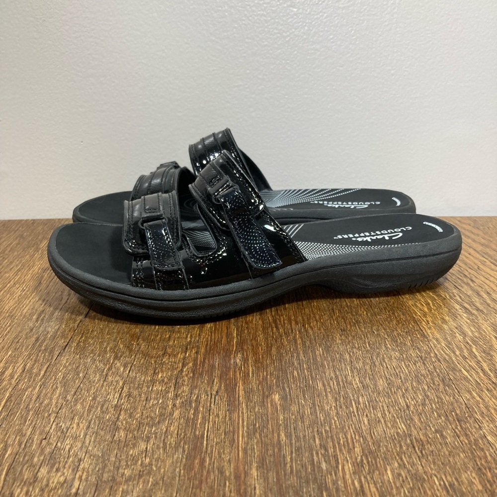 Clarks Cloudsteppers Breeze Piper Slide Sandal Women’s Various Sizes Black - Picture 2 of 11